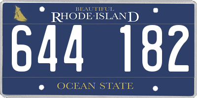 RI license plate 644182