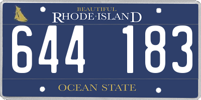 RI license plate 644183