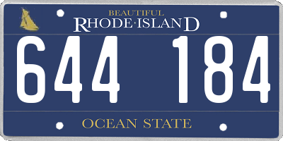 RI license plate 644184