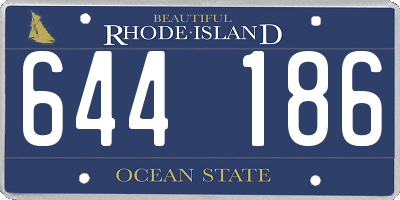 RI license plate 644186