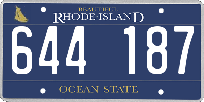 RI license plate 644187