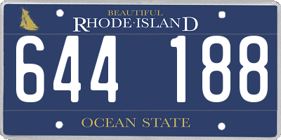 RI license plate 644188