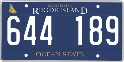 RI license plate 644189