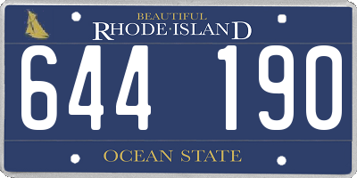 RI license plate 644190