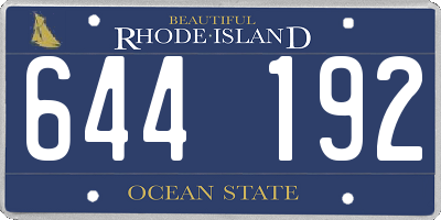 RI license plate 644192