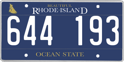 RI license plate 644193