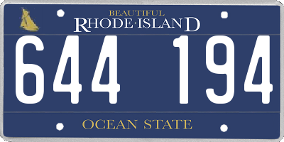 RI license plate 644194