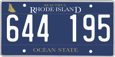 RI license plate 644195
