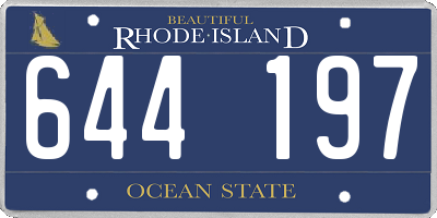 RI license plate 644197