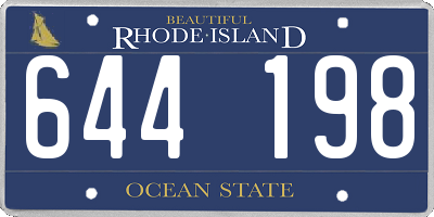 RI license plate 644198