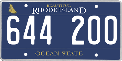 RI license plate 644200