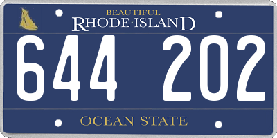 RI license plate 644202