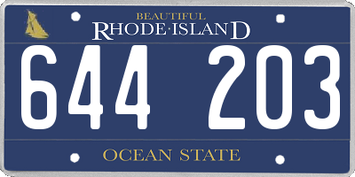 RI license plate 644203