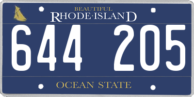 RI license plate 644205