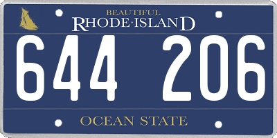 RI license plate 644206
