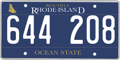 RI license plate 644208