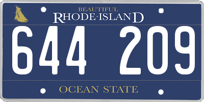 RI license plate 644209