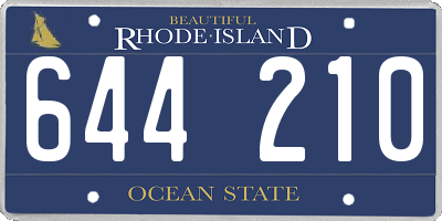 RI license plate 644210