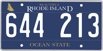 RI license plate 644213