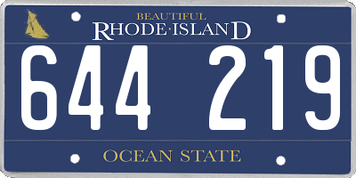 RI license plate 644219
