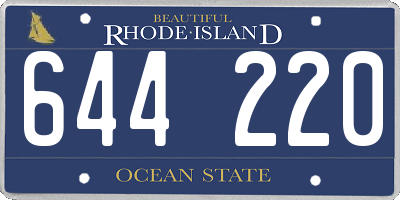RI license plate 644220