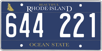 RI license plate 644221