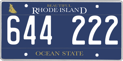 RI license plate 644222