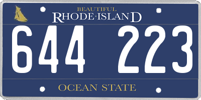 RI license plate 644223