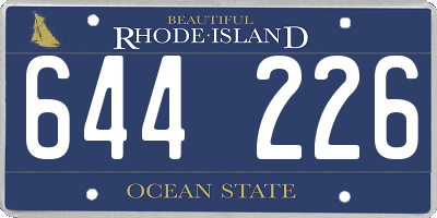 RI license plate 644226