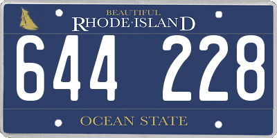 RI license plate 644228