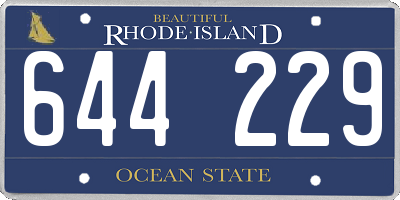 RI license plate 644229