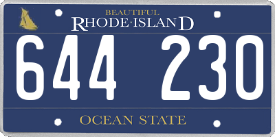 RI license plate 644230