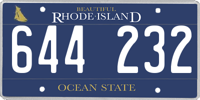 RI license plate 644232