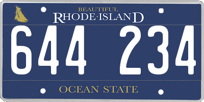 RI license plate 644234