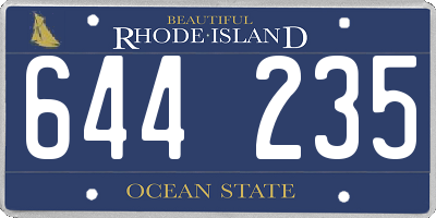 RI license plate 644235