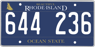RI license plate 644236