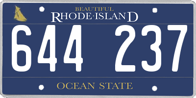 RI license plate 644237