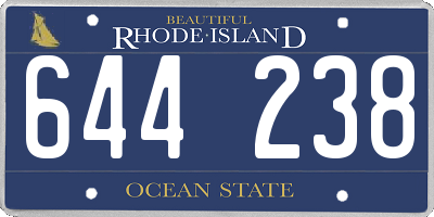 RI license plate 644238