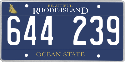 RI license plate 644239
