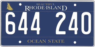 RI license plate 644240