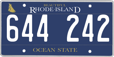 RI license plate 644242