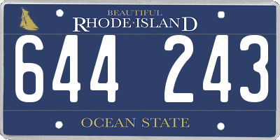 RI license plate 644243