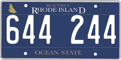 RI license plate 644244