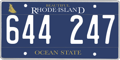 RI license plate 644247