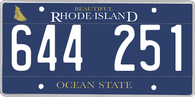 RI license plate 644251