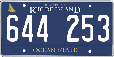 RI license plate 644253