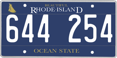 RI license plate 644254