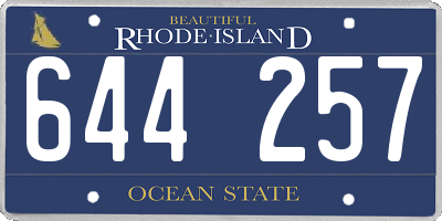 RI license plate 644257