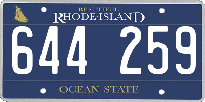 RI license plate 644259