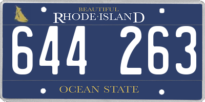 RI license plate 644263